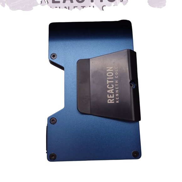 NIB Kenneth Cole Reaction Hardside Card Case Wallet Blue RFID Protection - Picture 2 of 6